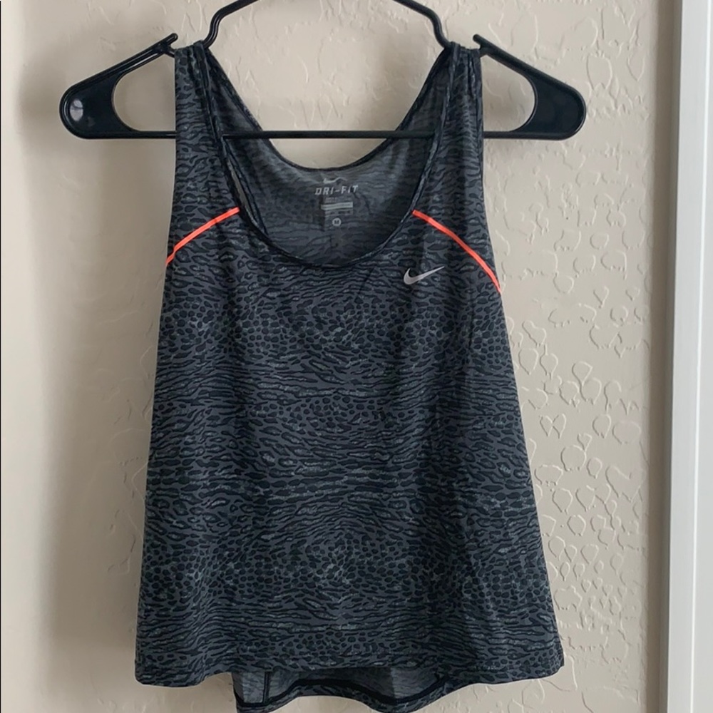 Nike Gray Cheetah Print with Pink Accents Tank